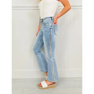 Judy Blue Metallic Moment Kick Flare Jeans