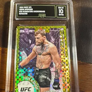 Graded GMA slab 2025 FINEST UFC CONOR MCGREGOR #ITS INTIMIDATORS CHECKERBOARD REFRACTOR