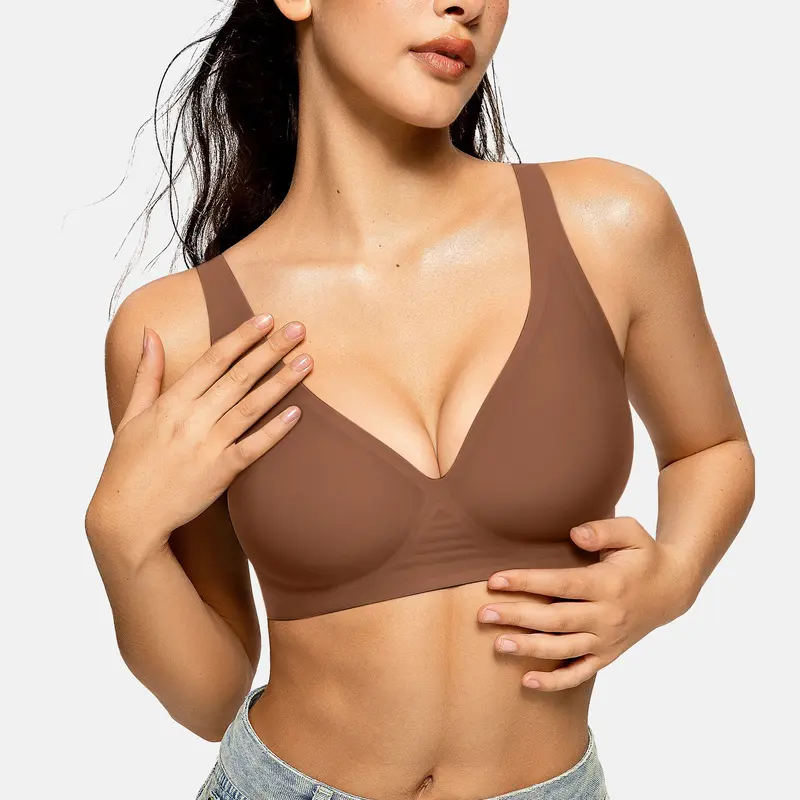 Comfy Jelly Bra Deep V bra,Seamless bra,Wireless Bras,Everyday bra,T-shirt Bra,comfy,comfortable,soft,no underwire,jelly bra, push upep V Seamless Wireless Bras Everyday T-shirt Bra Comfortable & Soft Adjustable Bralette
