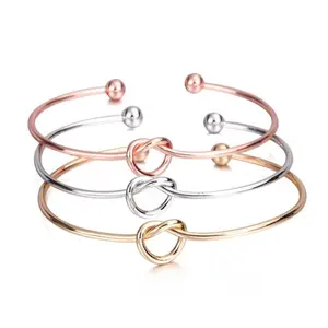 Knot Cuff Rose Gold Silver Color Bracelet Bangle