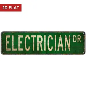 Metal Sign ELECTRICIAN DR Funny Vintage Sign Retro Metal Signs for Bedroom Kitchen Garden Wall Bar Club Coffee Home Decor Rectangle Design 4x16 Inch
