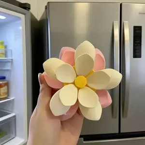 Fridge Magnetic Chip Clips (10 Bag Clips + 1 Magnetic Base) Cute Food Sealing Clips - Lotus Bag Clips for Snack, Bread & Pet Food Storage, Fridge Organizer & Kitchen Decor Gift