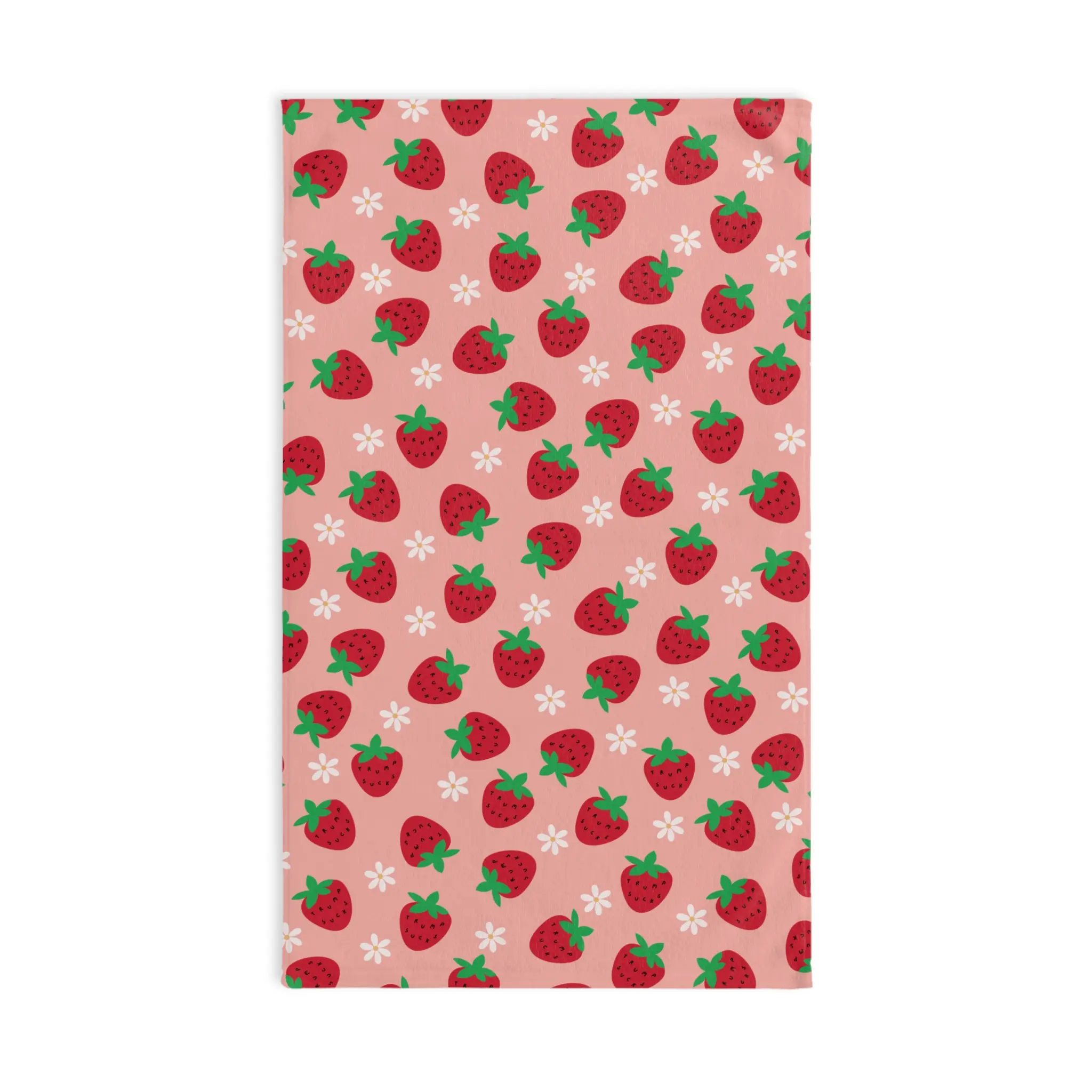 Subtle Trump Sucks Strawberry Hand Towel, Funny Political Home Decor, Berry Kitchen Towel, Hostess Gift, Sarcastic Liberal Gift, FDT Towel