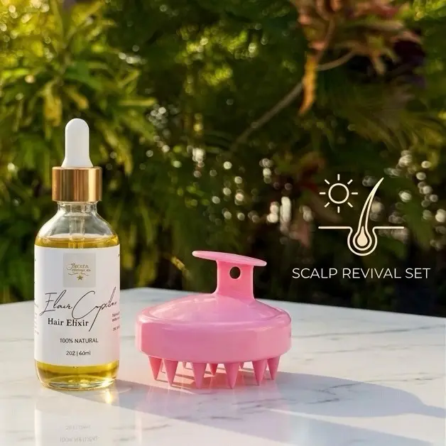 Hair Elixir-2oz + Scalp Massager Revival Set