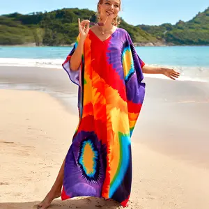 Printed Beach Cover-up Holiday Beach Dress Bikini Sun Protection Clothes Cover-up