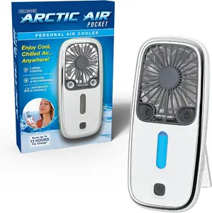 Arctic Air Pocket Small Portable Fan - Energy-Efficient, Standalone, Battery-Powered Handheld Multi-Speed Personal Air Cooler with 3 Adjustable Speeds, 12-Hour Battery Life for Indoor, Outdoor Use, Energy-Efficient Portable Fans, Standalone Portable Fans