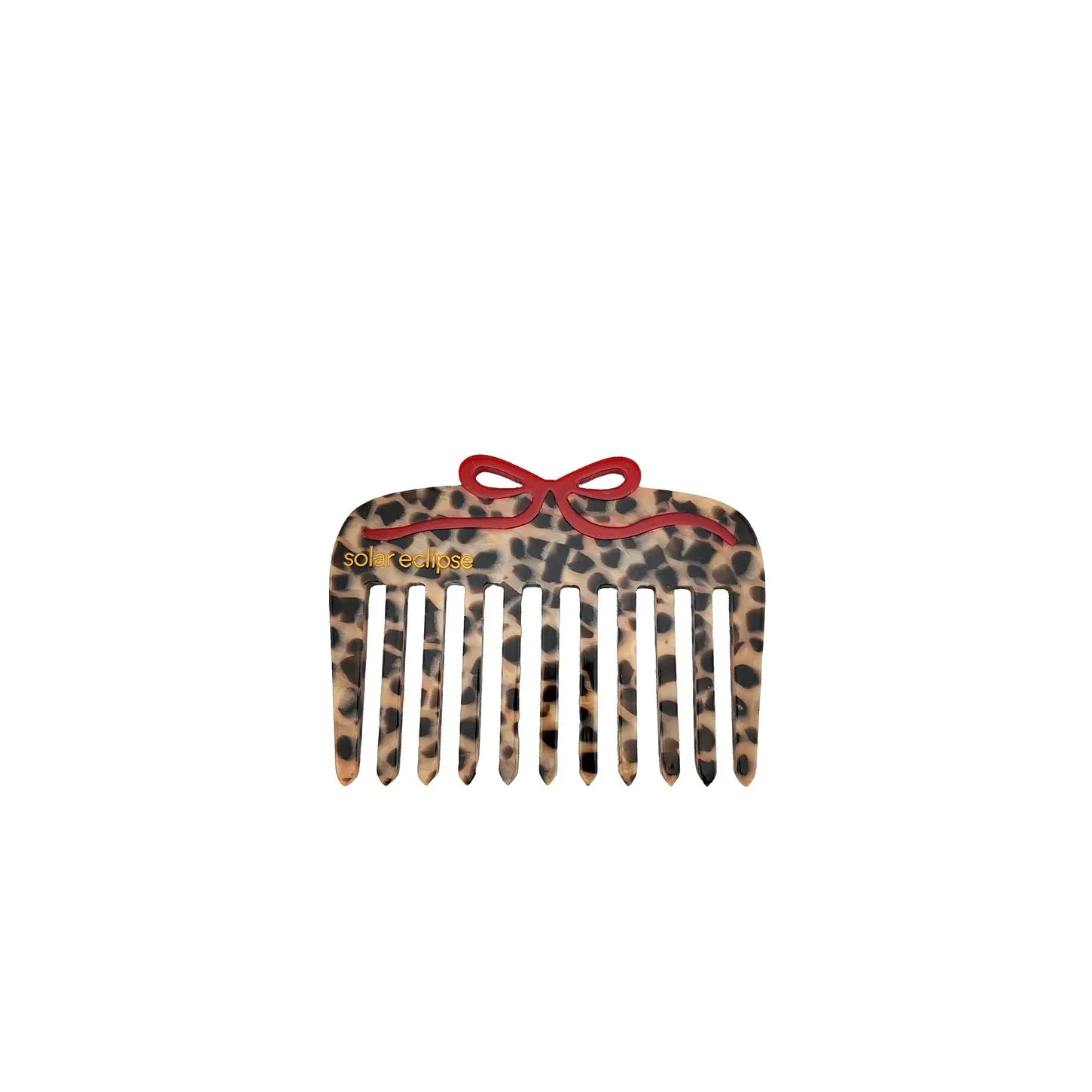 Solar Eclipse Hand-painted Leopard Bow Pocket Hair Comb