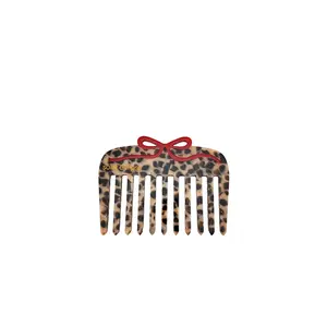 Solar Eclipse Hand-painted Leopard Bow Pocket Hair Comb