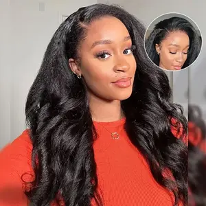 Bling Hair Glueless 9x6 Yaki Body Wave Wig Wear&Go Lace Closure Wig Brazilian Hair Wig Ready To Wear Pre-cut Yaki Body Wave Wig