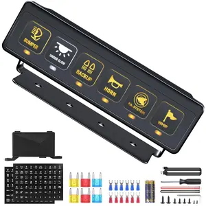 6 Gang Wireless Switch Panel - Multifunction Offroad Switches with 4 Light Memory Function Toggle Switches Universal Circuit Control Relay System Switch Box for Boat Truck SUV ATV UTV Car