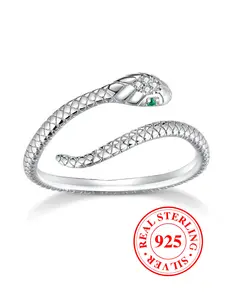 S925 Sterling Silver Snake Ring Adjustable Rings, Casual Jewelry Gift for Women & Girls Adjustable Size, Perfect for Daily Wear & Party