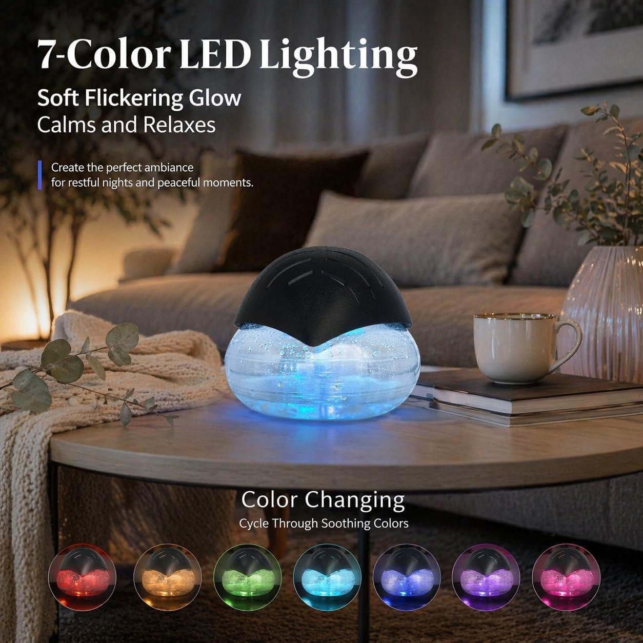 ZUVV Water-Based Purifier Air Washer, Air Revitalizer & Freshener, Air Fresher with 7 LED Color Changing Light for Rooms Summer , Survivals,Summer Wig