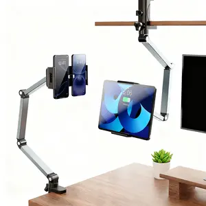 gooseneck phone holder Adjustable Foldable Tablet Arm iPad Desk Mount, Phone Holder for Desk and Bed, Compatible with Tablets, Phones or Other 4.5-15."