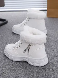 Winter New High-Top Sports Casual Shoes, Fleece Lined Thick Sole Snow Boots, Warm Short Boots for Men & Women