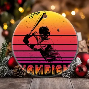 Christmas Ornaments Mlb World Series 2023 Vintage Themed Design Champions Edition Baseball Circle Gift For Friends X-Mas Tree