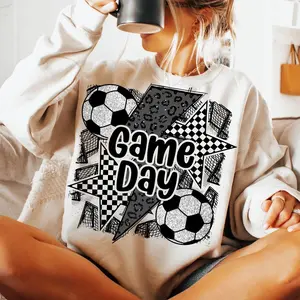 Soccer Game Day Sweater, Coquette Soccer Mama Sweatshirt, Trendy Soccer Mom Pullover, Sports Fan Outfit, Holiday Soccer Top, 100% Cotton, Made in USA
