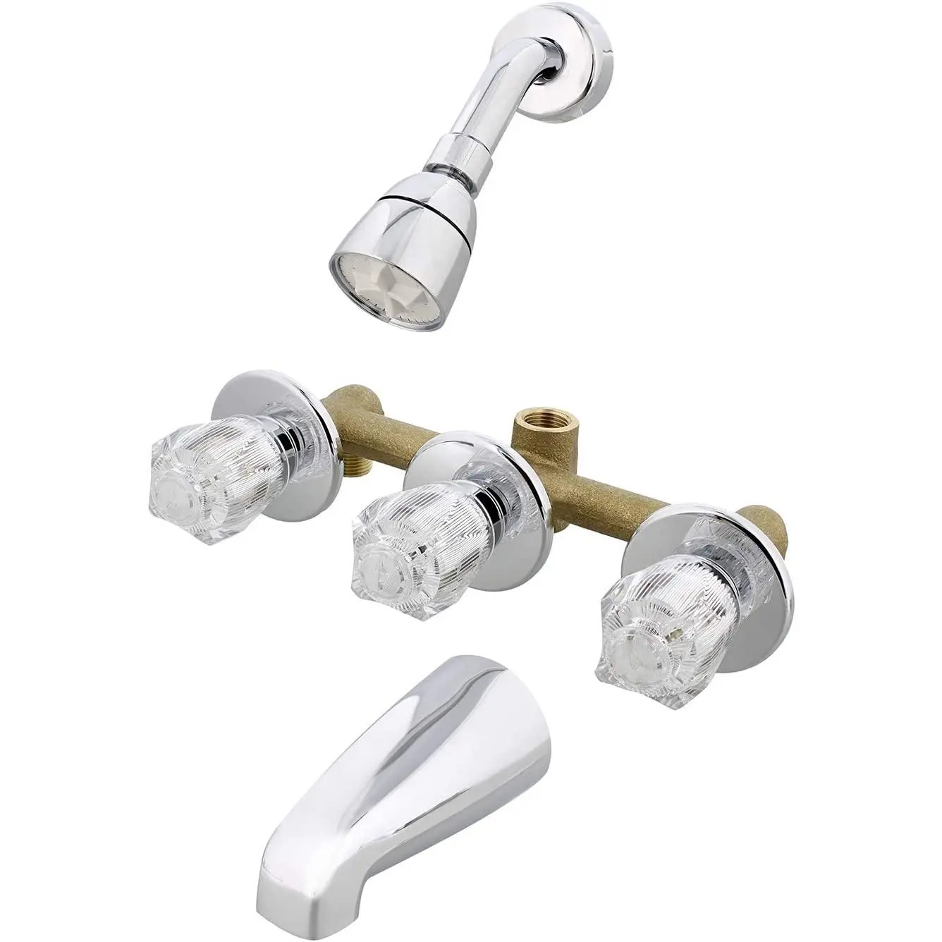 Empire Faucets J2700R-E Mobile Home 8" Chrome 3-Handle Tub & Shower Faucet with Diverter