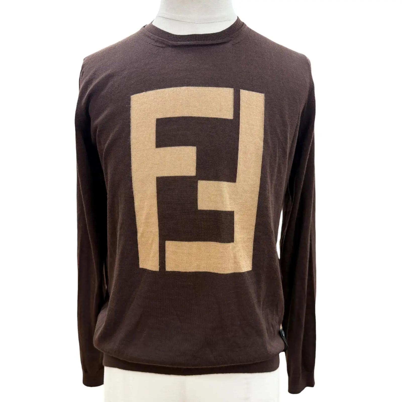 Pre-owned FENDI Cashmere Small Leather Goods Silk Sweater