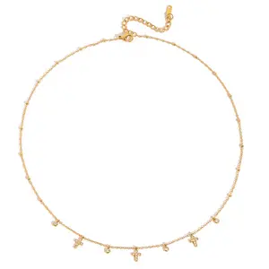 Mini Cross Charm Necklace Waterproof
