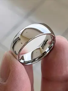 Classic Stainless Steel Band Ring, Minimalist Design Elegant Unisex Jewelry Gift for Wedding and Anniversary, Metal Ring