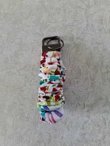 Floral Fabric Scrunchie Wristlet Keychain, Fashion Accessory for Daily Use