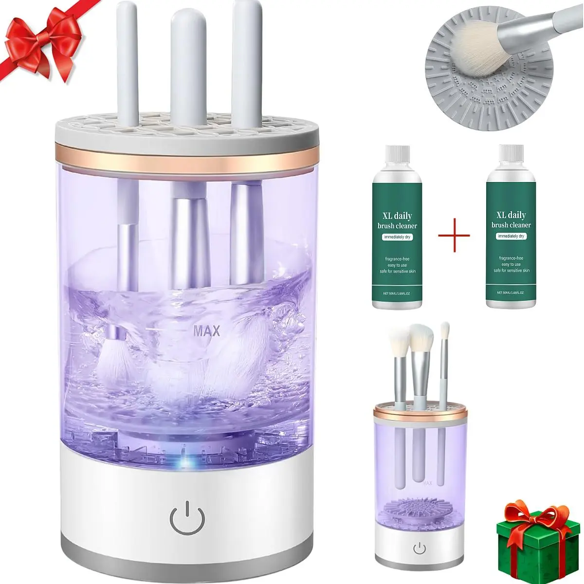 White Brush Cleaner Machine + 2 brush cleaner