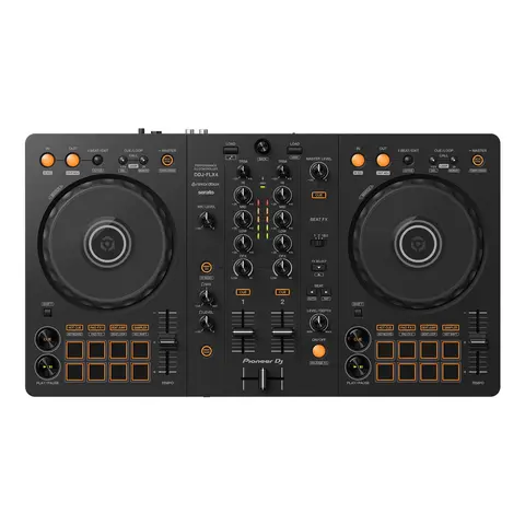 Pioneer DJ DDJ-FLX4 2-Channel DJ Controller for Djing - Backlit, 1 Master, 16bits/24bits, Amplifier-Compatible, Stereo, Audio Interface, Android Device/Tablets Ready, Cable-Included, 19in x 2.3in x 10.7in, Compact (Musical Instruments & Accessories)