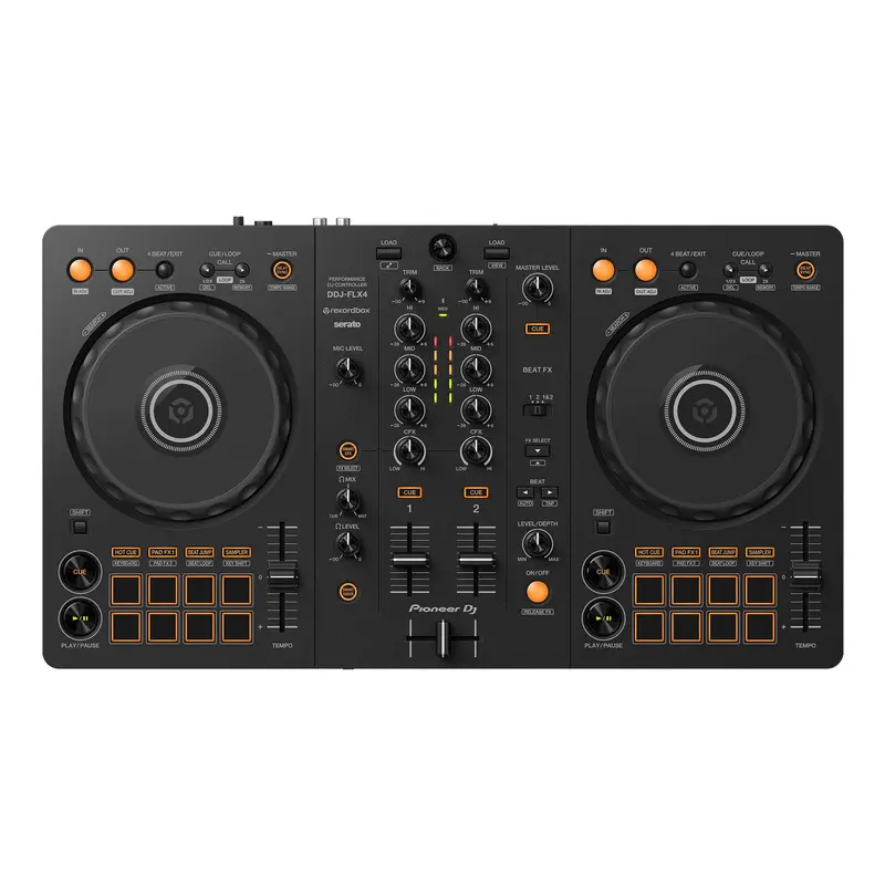 Pioneer DJ DDJ-FLX4 2-Channel DJ Controller for Djing - Backlit, 1 Master, 16bits/24bits, Amplifier-Compatible, Stereo, Audio Interface, Android Device/Tablets Ready, Cable-Included, 19in x 2.3in x 10.7in, Compact (Musical Instruments & Accessories)