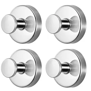 Eco-Friendly Heavy-Duty Vacuum Suction Hooks, Reusable No-Drill Hooks, Suction Cup Hooks, Strong Load Capacity, Bathroom Waterproof Rustproof Adhesive Hooks, 4pcs