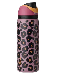 Owala Freesip 32 oz insulated stainless steel  , leopard print bottles water