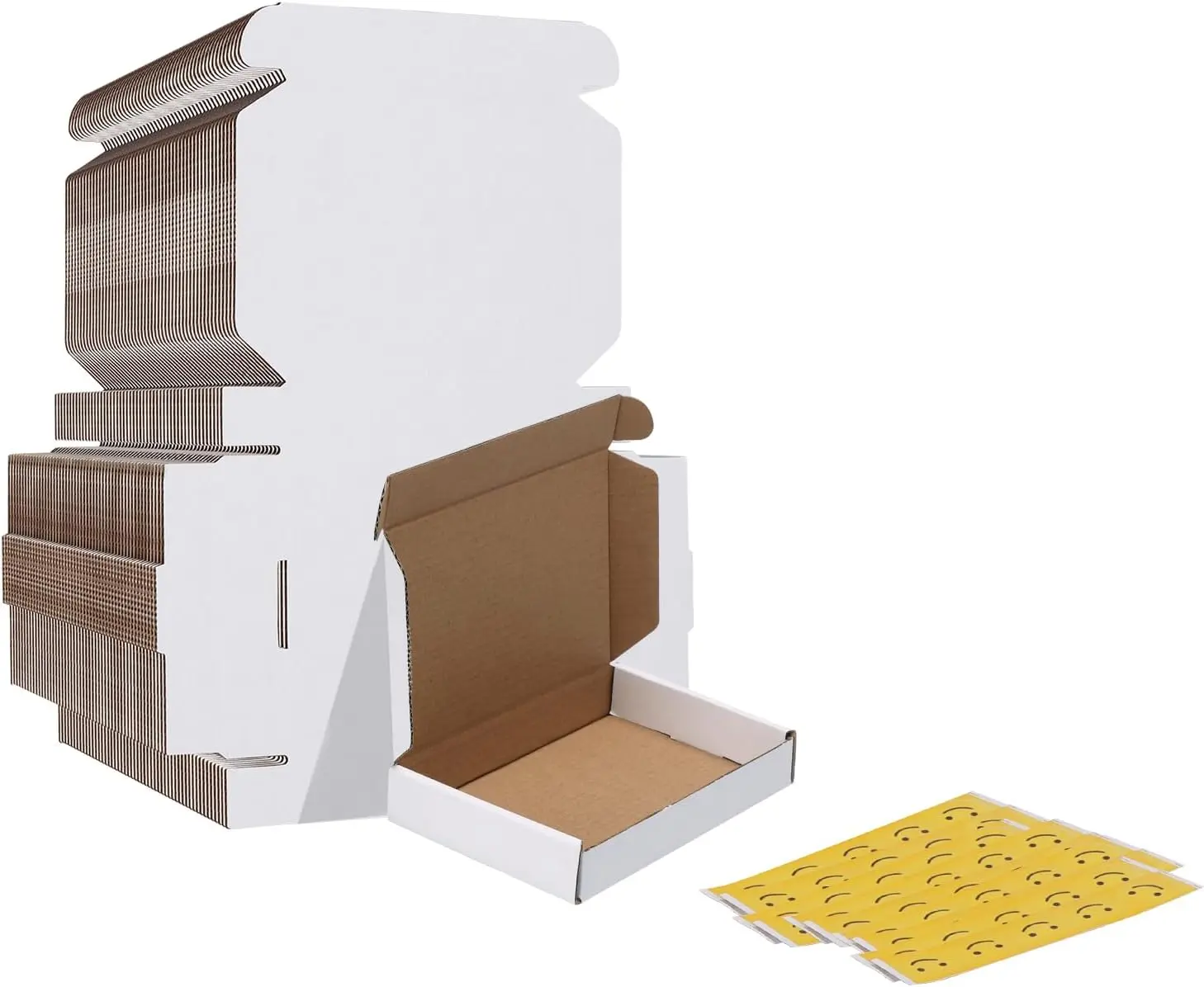 Boxes 6x4x1 inches Shipping Boxes Boxes Set of 50, White Corrugated Cardboard Box Literature Mailer