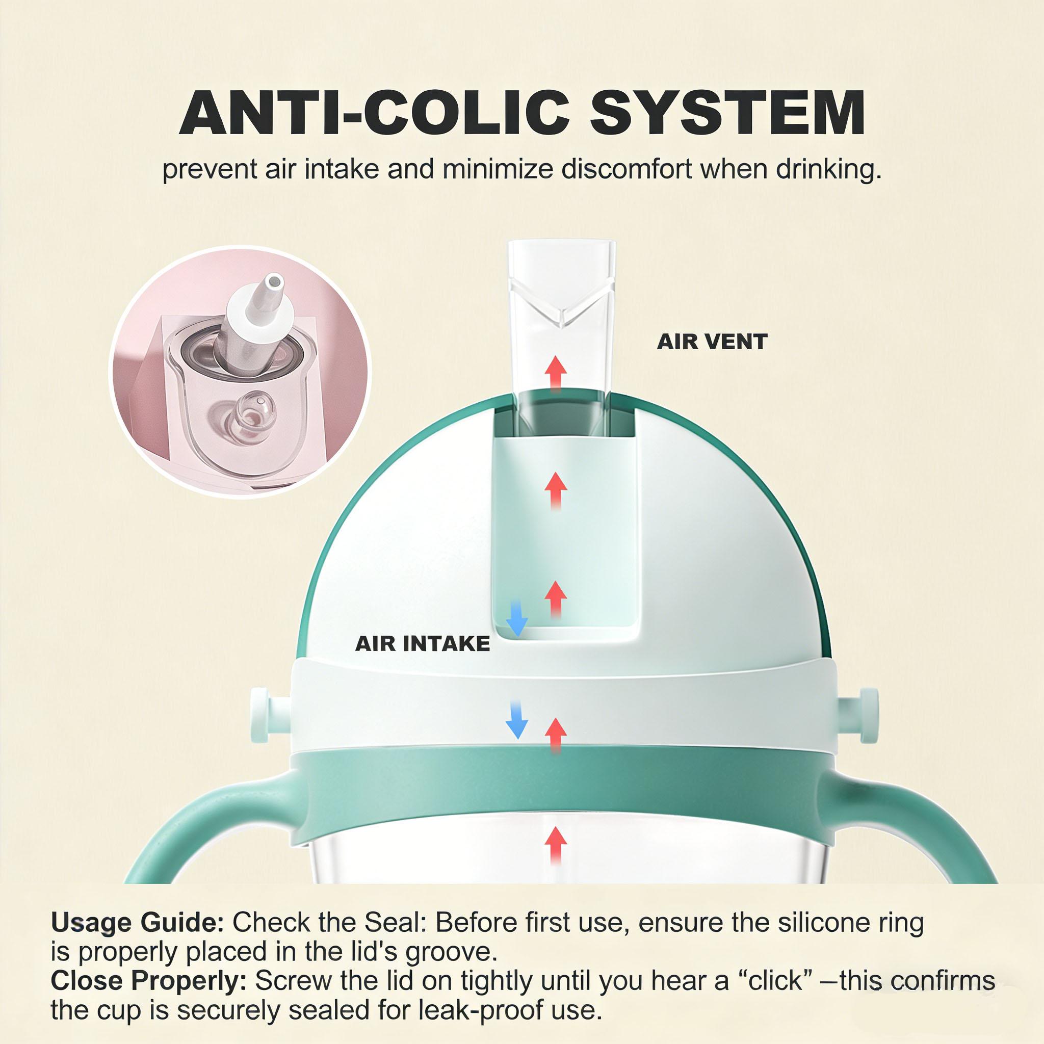 Oberni Sippy Cup for Toddlers 1-3 Years, 9oz/270ml Leakproof Straw Cup with Weighted Base, Non-Slip Handle Baby Water Bottle, BPA-Free Tritan Training Cup for Boys Girls