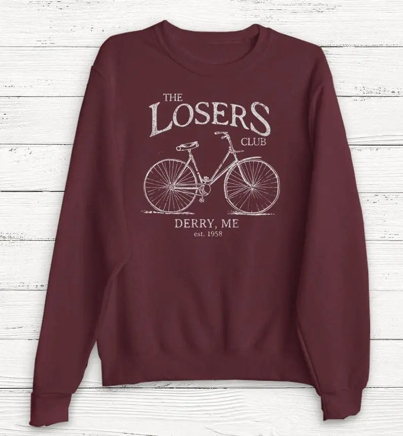 [Sale off up to 50%] The Losers Club Sweatshirt, Vintage Bike, Sweatshirt, Stephen King's IT, IT, Pennywise, Vintage, Clown, Scary Movies, Horror