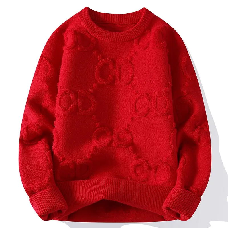 Men’s Thick Knit Sweater – Warm, Soft & Stylish for Fall/Winter Knitwear Casual Crewneck workout tops