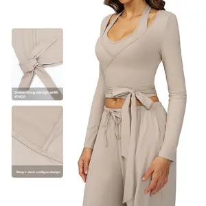 Sportswear Yoga Long Sleeve One Piece Strap Yoga Clothing Outdoor Premium Sports Fitness Clothing leggings