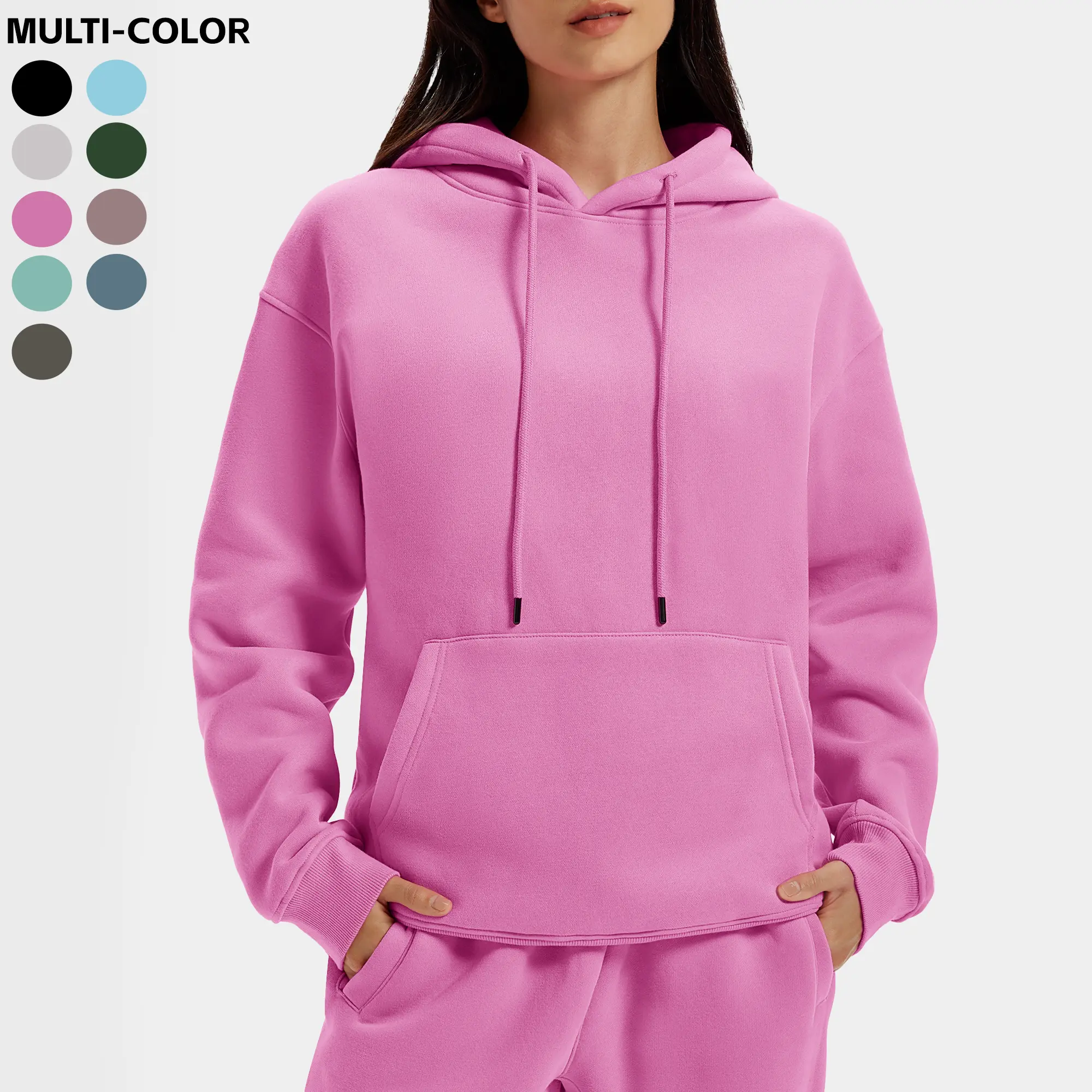 YUCOLEN Oversized Pullover Hoodie for Women and Men, Simple Minimalist Style, Soft Cotton Blend Fleece Fabric with Kangaroo Pocket, Everyday, Basic, Drawstring, Comfortable, Fit, Streetwear