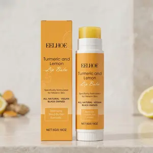 Turmeric Lemon Lip Balm (5g) Moisturizing Shine Soft Lips Daily Hydration Exfoliate Dead Skin Cells, Nourishing Care Routine Essential