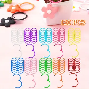 120 Pcs Metal Ring, Colorful Loose-leaf Ring, Movable Card Ring, Book Ring, Notebook Ring, Compact and Convenient, Strong and Durable, Multi-purpose Keychain Key Ring 1 Inch 10 Colors