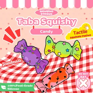 [WenQing Taba Squishy] Candy Series - Handmade TabaSquishy/ Full Silicone Reborn Squishy, Fidget Toy, 98g，Taba Squishyes, Squishy Toy Scented Slime Fluff Slimes