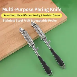 5-in-1 Multifunctional Kitchen Peeler – Veggie Peelers for Kitchen,Potato kitchen Pear Tomato Cucumber Graters,2Pcs 1Pcs Peelers and Slicers, Peels, Juliennes, Scrapes Fish Scales, & More – Bottle Opener Included Utensils Peeling