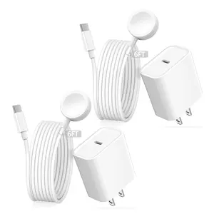 2Pack Fast Charger for Apple Watch Charger, USB C i-Watch Charger Plug with Long 6.6FT iWatch Portable Wireless Fast Charging Cable Cord Compatible with Series 10/9/8/7/SE/6/5/4/3/2/1