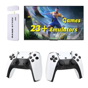 Wireless retro game console, retro game stick with over 20,000 games, 23 emulators, 64GB, Retro Game Stick Pro with dual 2.4GHz wireless controllers, plug-and-play TV video games, Wireless Gaming Console