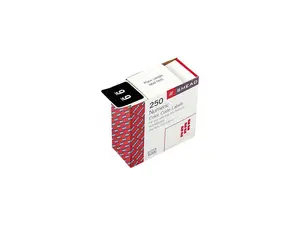Smead 67429 Single Digit End Tab Labels, Number 9, White-on-Black, 250/Roll