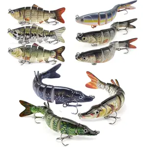 HADORAM Mixed Nine-Piece Set Multi-jointed Lure bait for Freshwater and Saltwater, Lifelike Fishing Lures for Bass Trout Crappie Walleye Pike Bluegill Salmon, Swimbait for Bass Fishing, Amazing Fishing Gear Gifts for Family Fishing