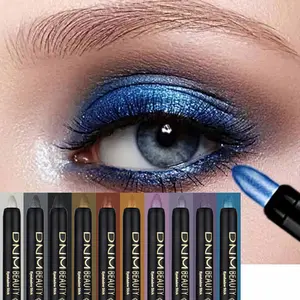 10 Color Glitter Shimmer Eyeshadow Stick, Matte & Shimmer Texture, Easy to Use, Long Lasting, Natural Smoky Eye Makeup, Multi-Color Palette