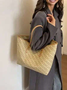 Large Capacity Fashion Tote Bag for Women, Casual Lightweight Shoulder Purse with Zipper, Versatile Everyday Work Bag, Durable Fabric, for Office, Shopping, Travel and Daily Errands, Great Gift for Women