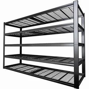 3000 LB Heavy-Duty Metal Storage Shelves - 5-Tier Extra Wide Utility Rack with Adjustable Height, No-Bolt Easy Assembly, Easyclimb Rubber ft for Garage, Warehouse, Kitchen - Solid Metal Construction