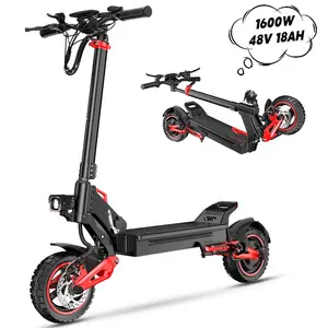 J15MAX Electric Scooter 1600W Motor 48V 18Ah Battery 37 Miles Range 10in Off-Road Tires Dual Suspension LED Display 330lbs Load Capacity Adult Commuting Dual Brake