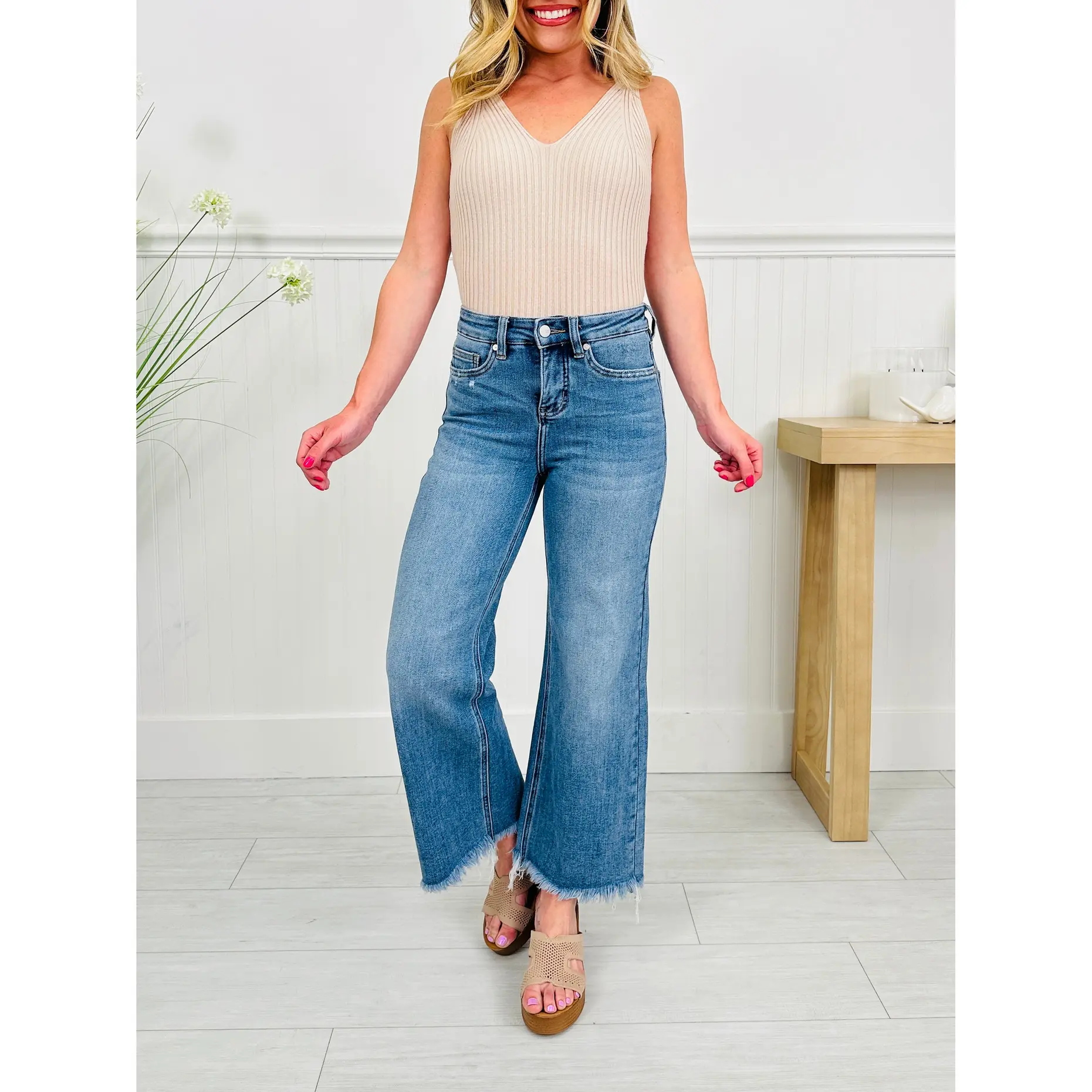 On The Go Tummy Control Wide Leg Jeans