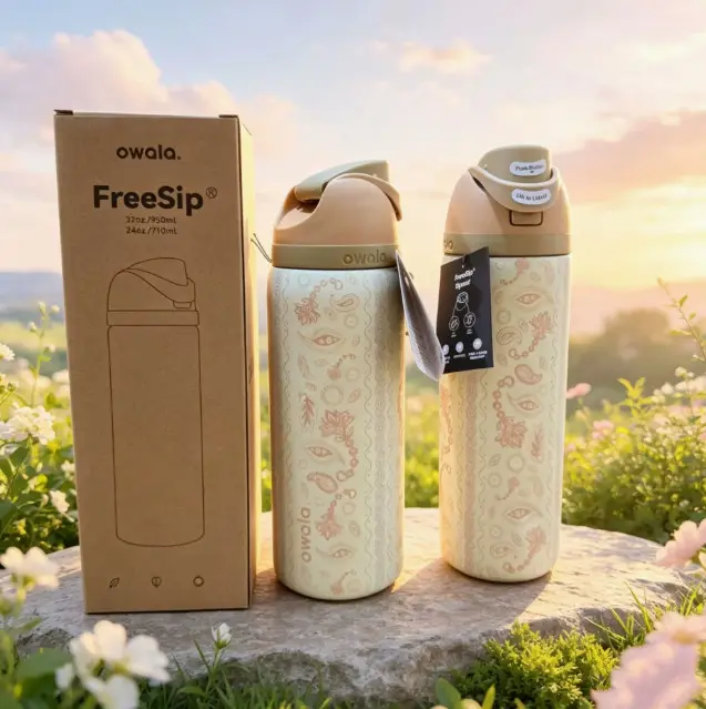 24oz 32oz Owala FreeSip Western Cowboy Insulated Water Bottle Stainless Steel,gift